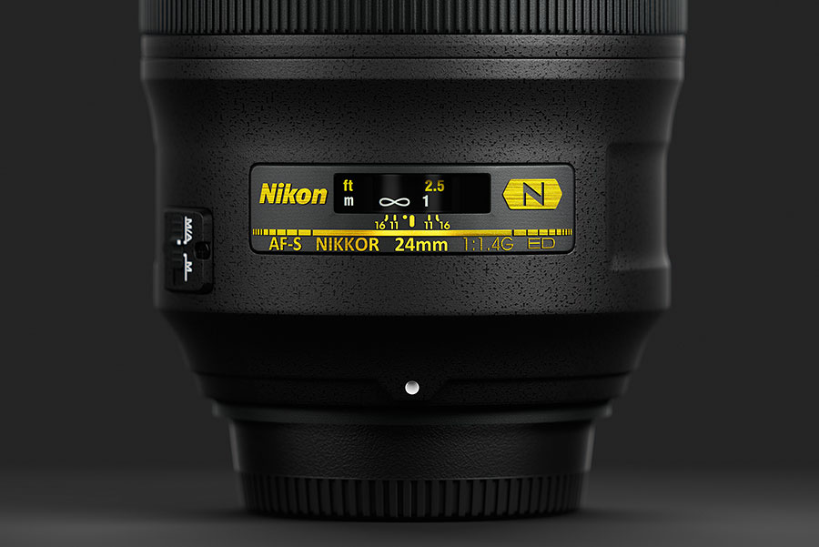CG model of prime lens – Nikkor 24mm 1.4G