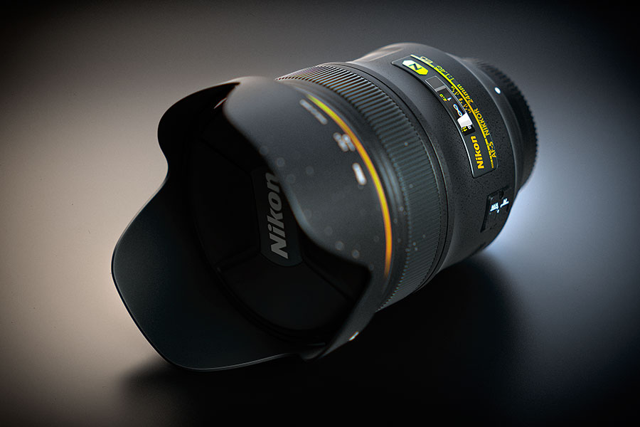 CG model of prime lens – Nikkor 24mm 1.4G