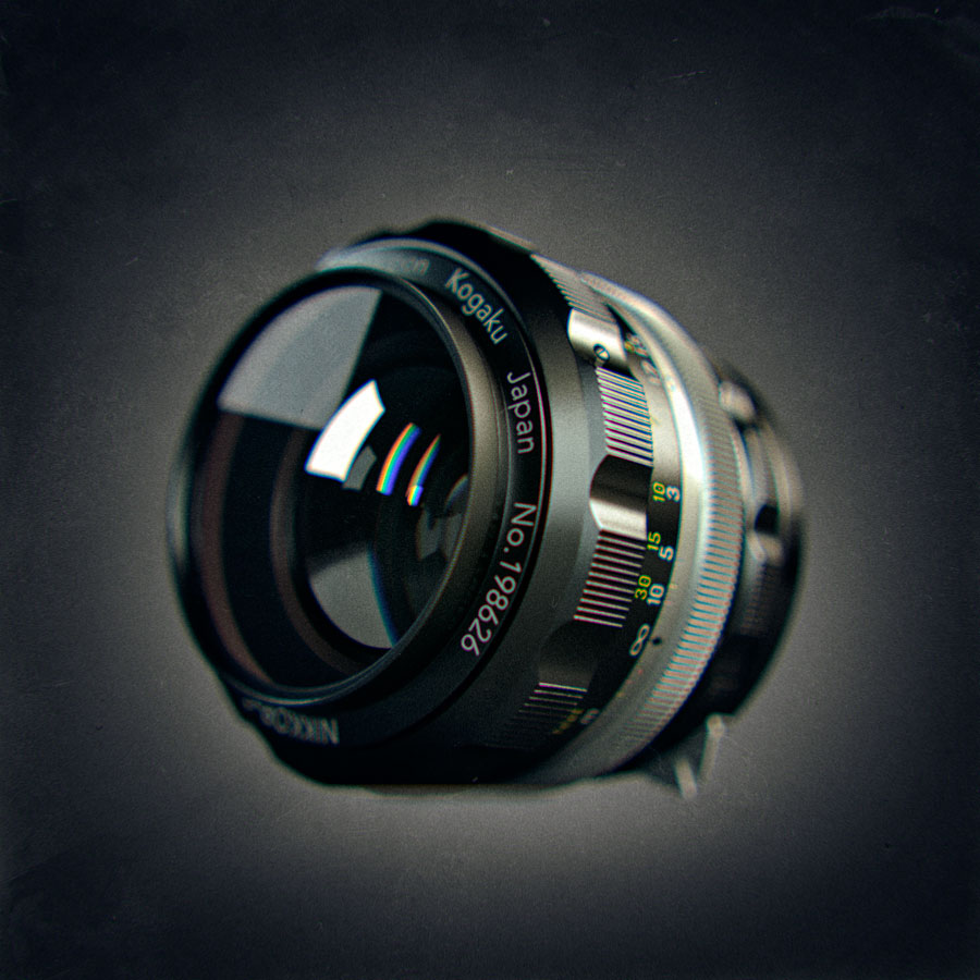 CG model of old prime lens – Nippon Kogaku NIKKOR-S Auto 1:1.2 f=55mm