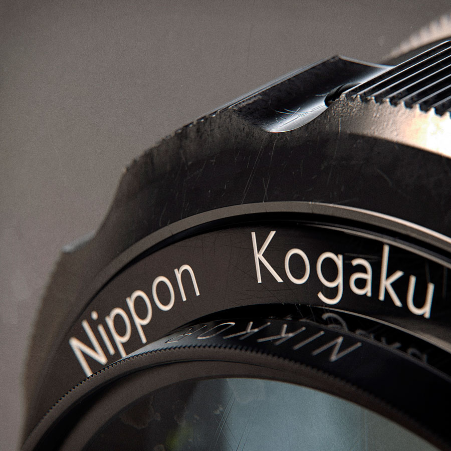 CG model of old prime lens – Nippon Kogaku NIKKOR-S Auto 1:1.2 f=55mm